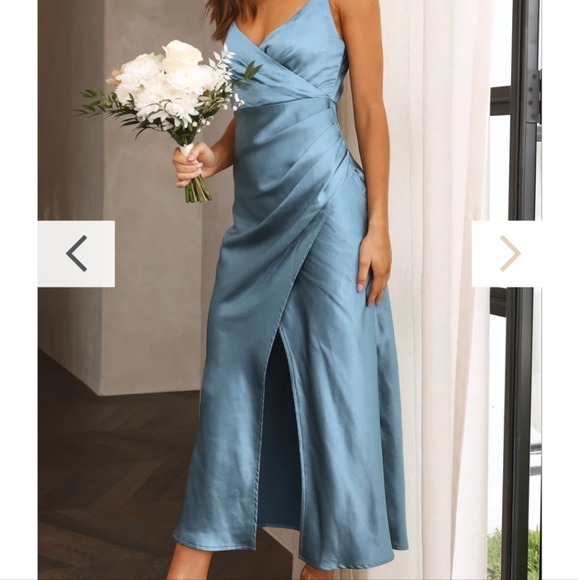 Billy J Elsa Midi Dress - Steel Blue, size 16 - Picture 6 of 7